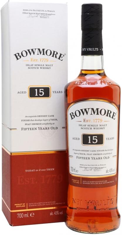 Whisky Bowmore 15 years old - szkocka whisky single malt 0,7 litra