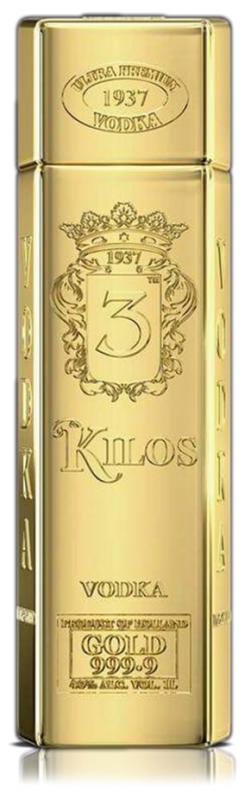 Wódka 3 Kilos Gold 0,75l 40% - wódka sztabka złota