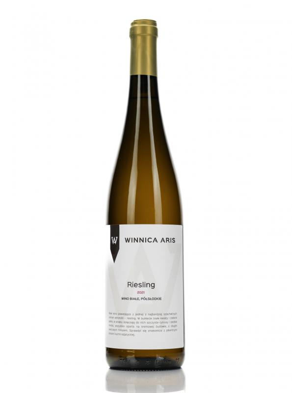 Wino Aris Riesling białe, półsłodkie - polskie wino regionalne