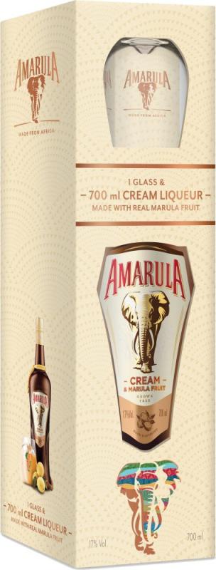 Likier Amarula Marula Fruit Cream + szklanka 0,7l 17%