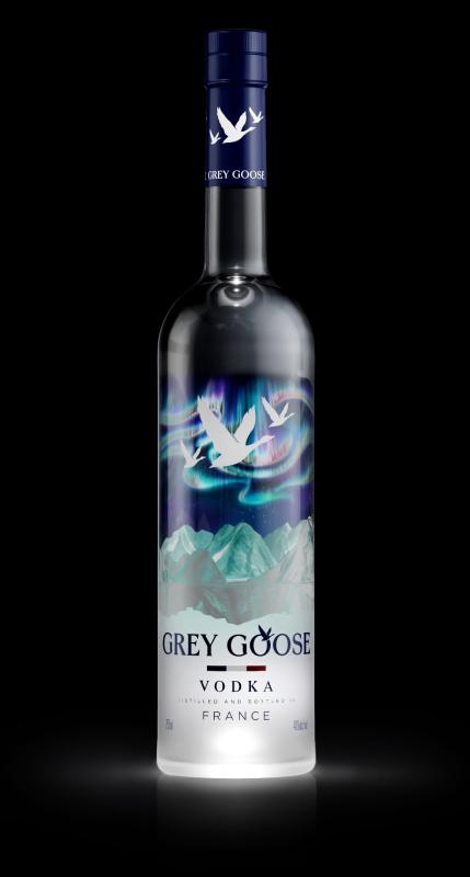 Limitowana Wódka świecąca w ciemności Grey Goose Aurora Nothern Lights 1 litr 
