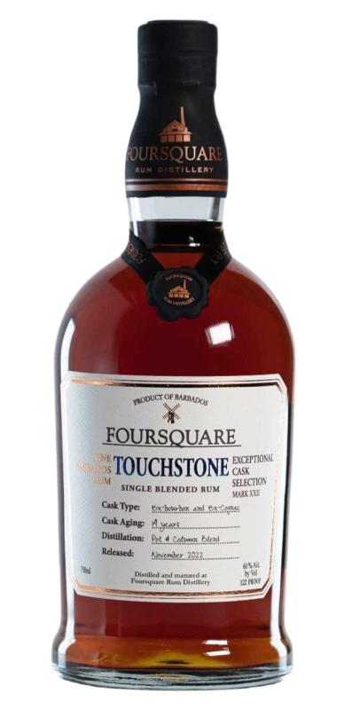 14-letni Rum Foursquare Touchstone z Barbadosu, starzony w beczkach po bourbonie i koniaku z serii Exceptional Cask Selection.