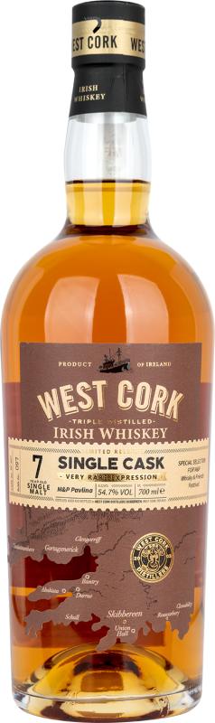 7-letnia Whiskey irlandzka West Cork wyprodukowana dla M&P w wersji Single Cask 606 0,7l 54,7%