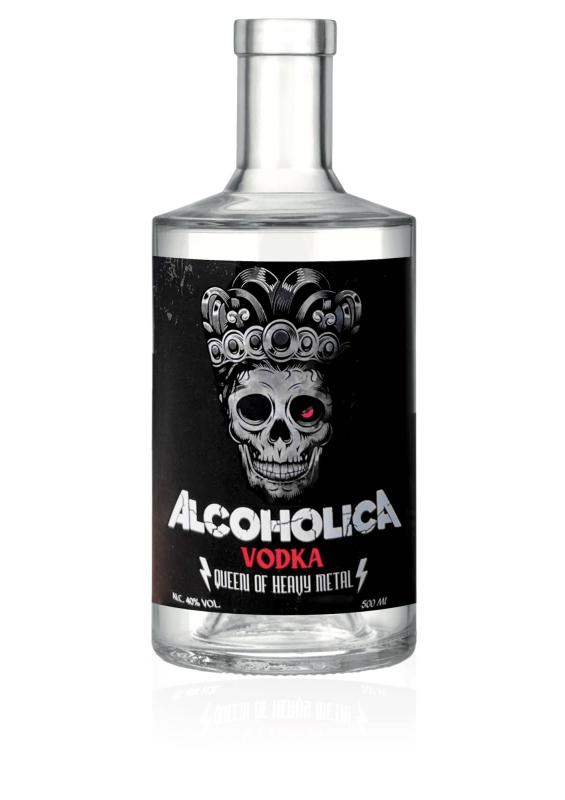 Wódka Alcoholika 0,5l 40% - specjalna edycja polskiej czystej wódki z czaszką na etykiecie- dla każdego fana rockowego brzmienia!