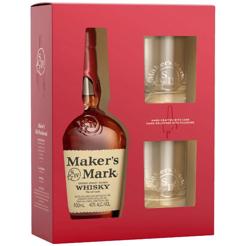 Whisky Bourbon Maker\'s Mark 0,7l 45% + 2 szklanki 